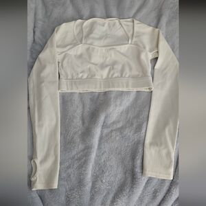 Halara White Long Sleeve Crop Top